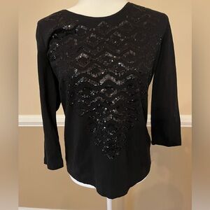 Chicos 3/4 length sleeve shirt with sequins